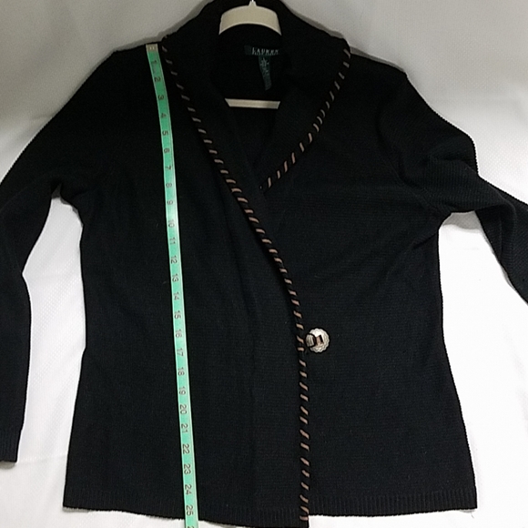 Ralph Lauren One-Button Cardigan Black Sz L - Picture 4 of 5